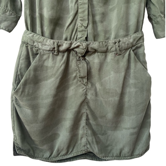 Etienne Marcel Military Green Lyocell Tunic Mini Dress - Picture 5 of 8